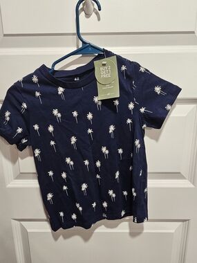 H&M Kids Navy T-Shirt with White Palm Print
